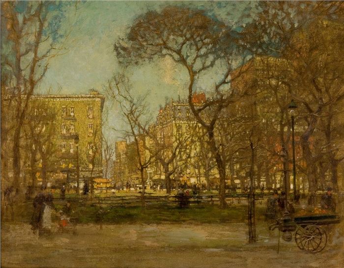 Paul Cornoyer, Madison Square, c. 1905. North Carolina Museum of Art. 
